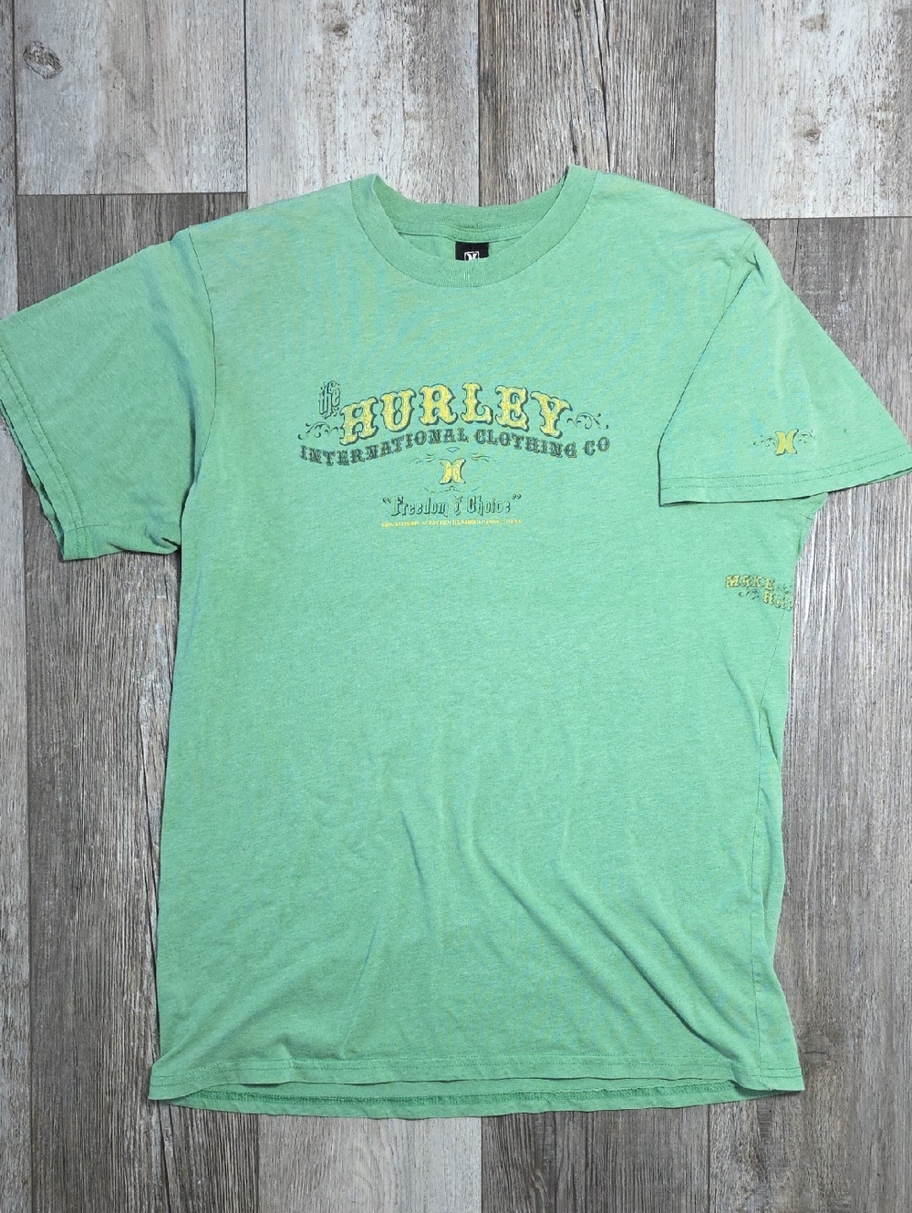 Hurley Vintage Y2K Freedom of Choice Graphic Tee Shirt Sz XL